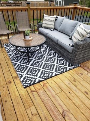 Outdoor Motus Diamond Black Rug