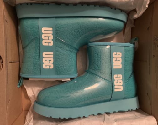 長靴・レインシューズ UGG CLASSIC CLEAR MINI Kids  21cm BLUE UGG KIDS CLASSIC CLEAR MINI II RAIN BOOT BLUE WATERPROOF