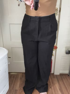 Distinct Instincts White High-Waisted Wide-Leg Trouser Pants