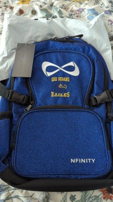 Infinity Blue Sparkle Backpack Black Sparkle Backpack - Royal Blue Logo - main image 2