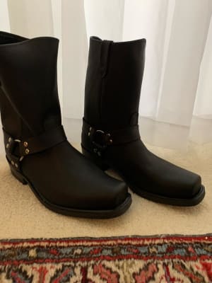 Double H Men's Longhorn Motorcycle Boots - Black | elliottsboots
