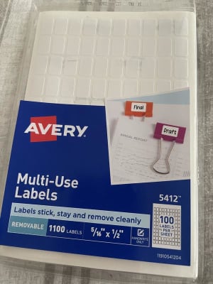 Avery Removable Labels, Removable Adhesive, Handwrite, 5/16 ...