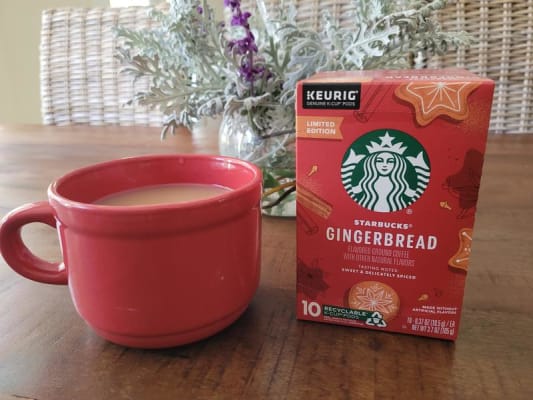 Starbucks Coffee Company Holiday Limited Edition Gingerbread Coffee K Cups  Pods - 22 Count - 1 Box