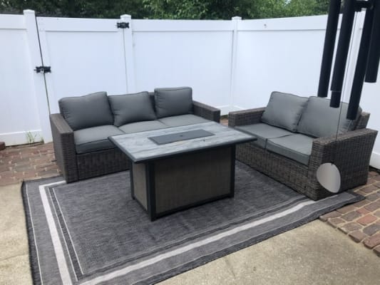Wilson & fisher shadow creek all weather hotsell wicker cushioned loveseat
