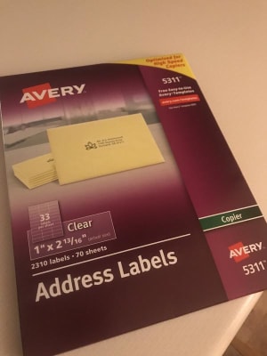 Avery 18660 $13.21 Clear Inkjet Labels, 1x2 5/8, PK300 | Zoro.com