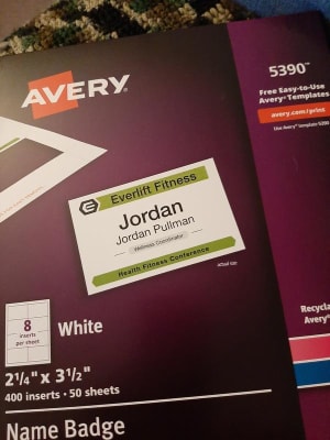Avery Name Badge Insert Refills, 2 1/4