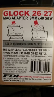 Magazine Sleeve/Spacer/Adapter Glock G26/G27 With Glock G17/G22