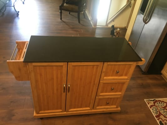 Bamboo 2-Door Kitchen Cart with 3-Drawers | Big Lots