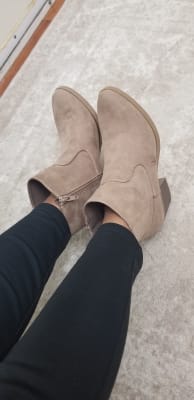Navy western top ankle boots