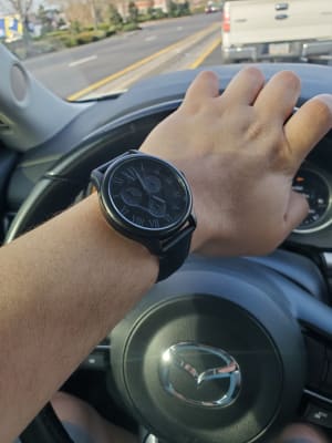 Monty Chronograph Black Leather Watch 