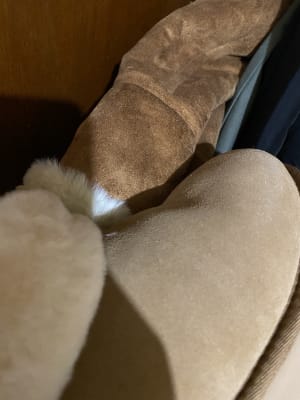 【U LAN】Belted Fleece Ugg Boots UGG Winter Boots Womens 5 Fluff Mini Belted Black Suede Pull
