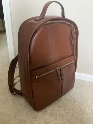 fossil women's tess leather laptop backpack purse handbag