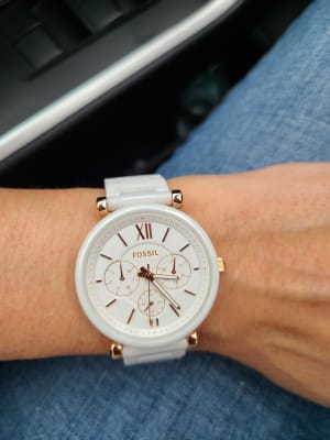Carlie multifunction white online ceramic watch