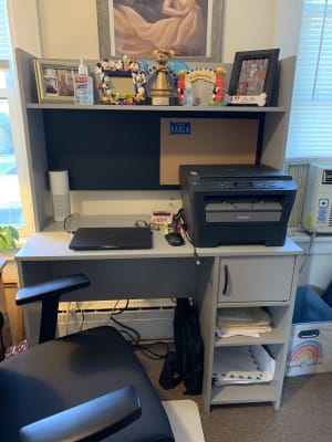 Ameriwood Dove Gray Student Desk with Hutch