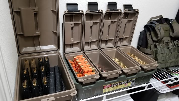 MTM 4-Can Ammo Crate Combo 30 Cal Cans Polymer Dark Earth