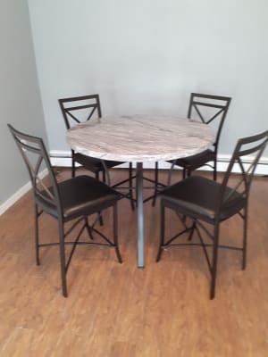 Faux Marble 5 Piece Pub Dining Set, Round Dining Table Big Lots