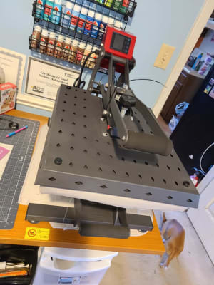 CREWORKS 16x20 Inch Auto-Open Clamshell Heat Press Machine - 1600W, Digital Display, Slide Base For T-Shirts & Crafts
