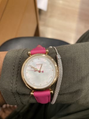 Carlie Mini Three-Hand Fuchsia Leather 