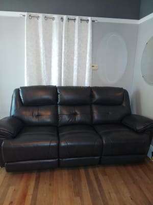 Granger dark gray motion faux leather sofa new arrivals