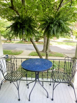 Peacoat Blue Cadiz Outdoor Bistro Table, Peacoat Blue Beer Garden Tablecloth