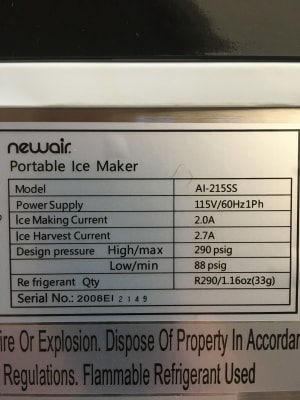 Newair AI-215SS Stainless Steel Portable Ice Maker, Silver/Black