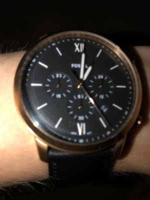 Neutra Chronograph Black Leather Watch - FS5381 - Fossil