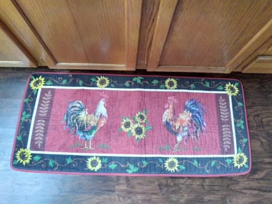 Cushioned French Country Rooster Rug | Collections Etc.