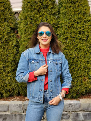Red denim jacket old navy outlet