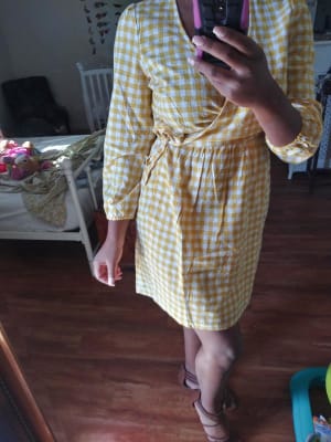 Old navy gingham wrap dress discount