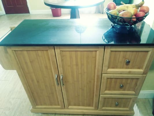 Bamboo 2-Door Kitchen Cart with 3-Drawers | Big Lots