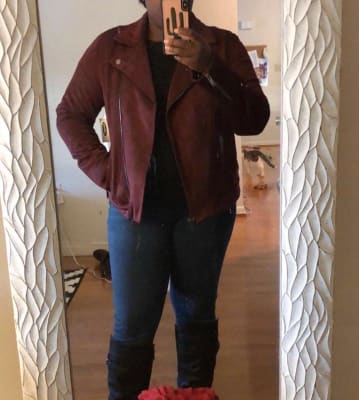Old navy sueded shop knit moto jacket