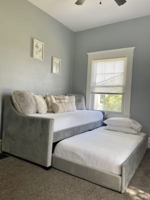 Gray Upholstered Daybed With Trundle, Big Lots Ceiling Fans