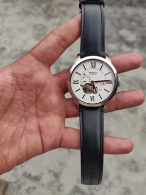 Townsman Automatic Black Leather Watch 