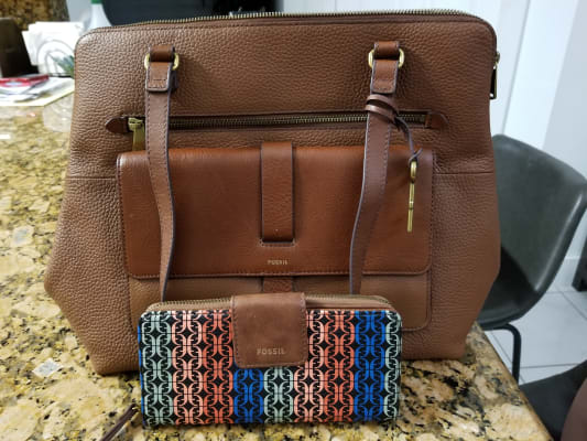 Fossil kinley shop leather satchel