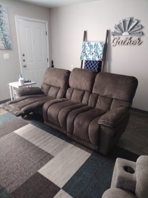 Lane home solutions stonehill chocolate brown motion console store loveseat
