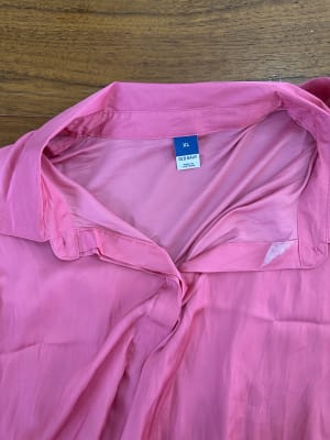 Loose Satin Button-Down Shirt