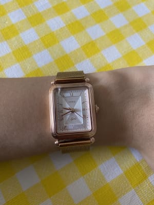 Lyric Three-Hand Blush Leather Watch 