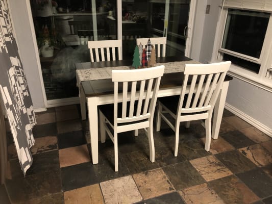Real Living Caylie White & Brown Farmhouse Dining Chairs, 2 ...