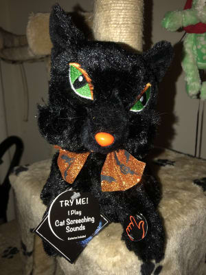 Halloween Black Cat Plush Silly & Wild Animated Dancing Swirling Screeching S... 