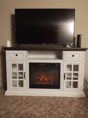Brown Electric Fireplace Console, Tv Stand With Fireplace Big Lots