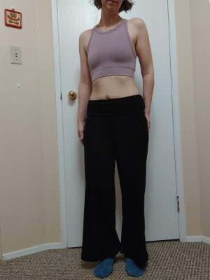 Mid-Rise Fold-Over Waist UltraLite Wide-Leg Yoga Pants