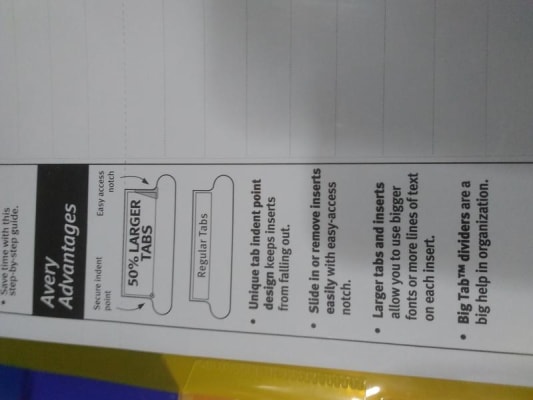 Avery 7278211901 $3.30 Avery® Big Tab™ Insertable Plastic ...