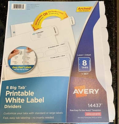 Avery Big Tab Printable Label Dividers, Easy 14437 | Zoro