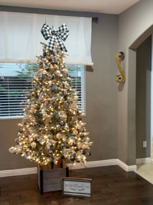 Winter Wonder Lane 7.5' Woodland Flocked Artificial Christmas Wood Box Tree With Clear Lights | Big Lots