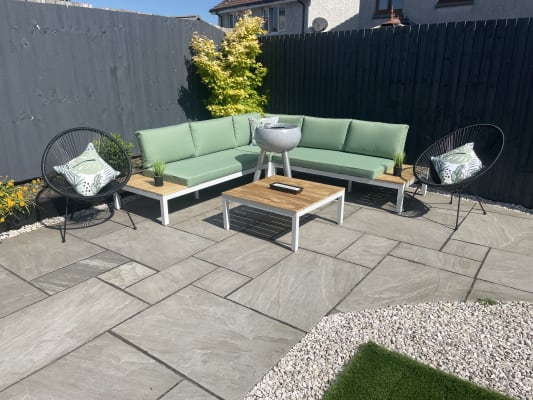 Spirit Metal Garden Corner Sofa Set Green Homebase