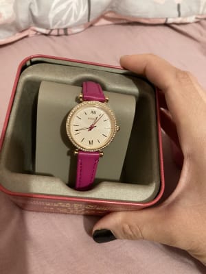 Carlie Mini Three-Hand Fuchsia Leather 