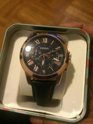 Grant Chronograph Navy Leather Watch 