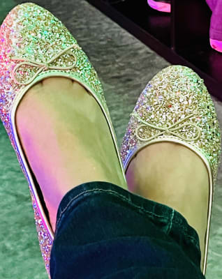 Womens glitter outlet flat shoes