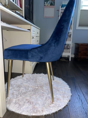 Indigo Blue Velvet Dining Chair At Home, Mereen Ivory Upholstered Dining Chair Covers