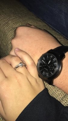 Grant Chronograph Black Leather Watch 